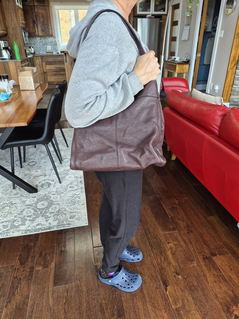 Coach Pebbled Leather Hobo in Chocolate Brown with Gold Hardware - Picture 5 of 6